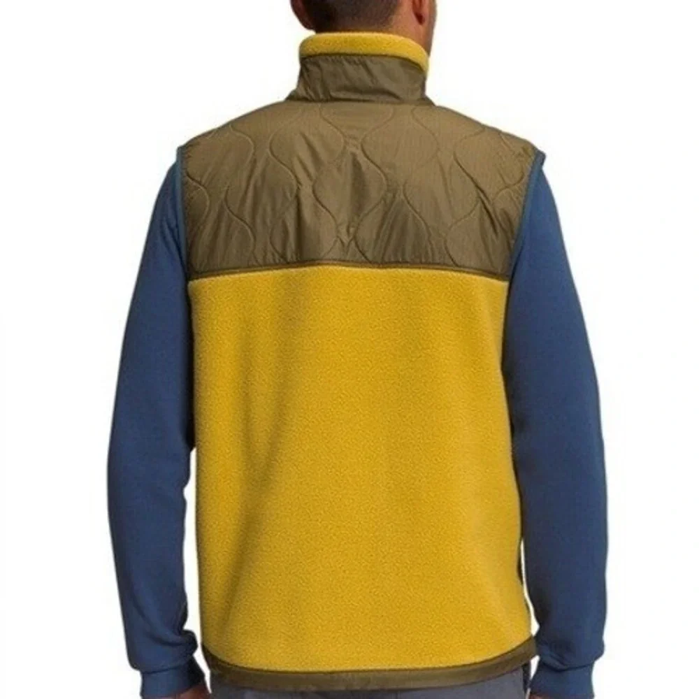 The North Face Gorpcore Utility‎ Fleece Vest Yellow Brown Full Zip Men's Size S